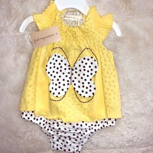 0-3 months Yellow butterfly outfit!